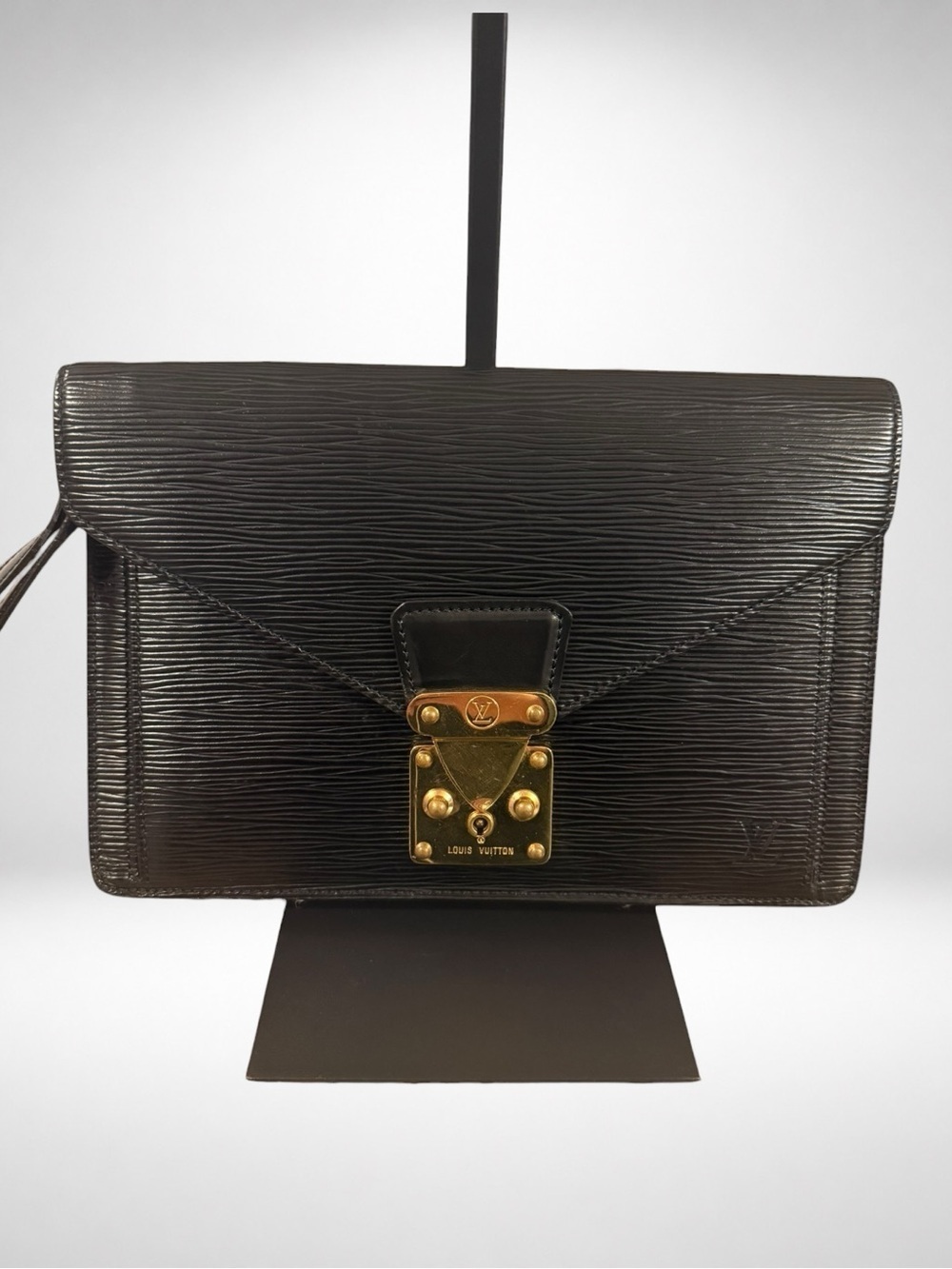 Louis Vuitton Sellier Dragonne Clutch Epi Leather Black Wristlet Wallet France
